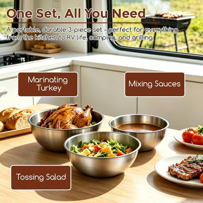 Stainless Steel Mixing Bowls Set, 3-Piece (1.5, 2.2 & 3.4 Qt)7
