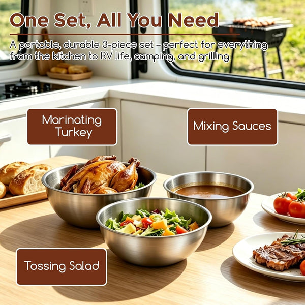 Stainless Steel Mixing Bowls Set, 3-Piece (1.5, 2.2 & 3.4 Qt)7