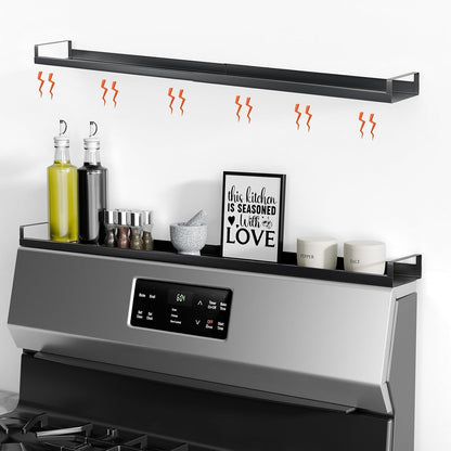 30" Adjustable Magnetic Stove Top Shelf, Matte Black1