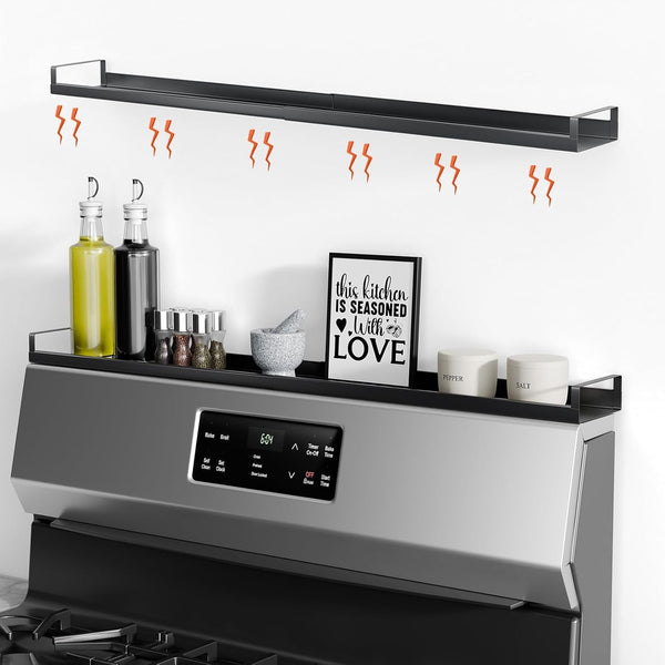 30" Adjustable Magnetic Stove Top Shelf, Matte Black1