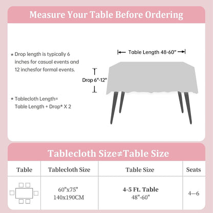 Gingham Tablecloth Rectangle Table, Cotton Linen Style Picnic Checkered Table Cloth Farmhouse Washable Wrinkle Free Buffalo Plaid Table Cover for Outdoor Birthday Party, Pink, 60X758