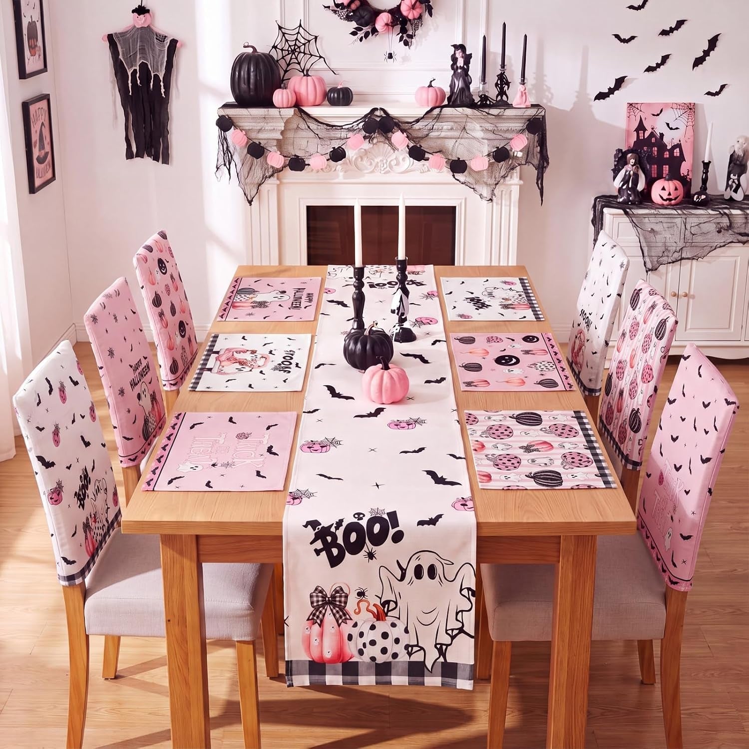 13-pcs-pastel-halloween-table-runner-placemats-and-chair-cover-set