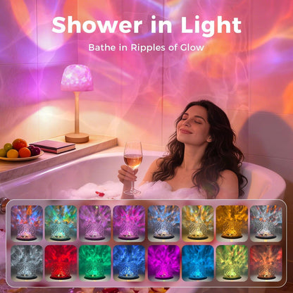Waterproof Shower Lamp Rechargeable LED Ocean Projector Outdoor Table Lamps3