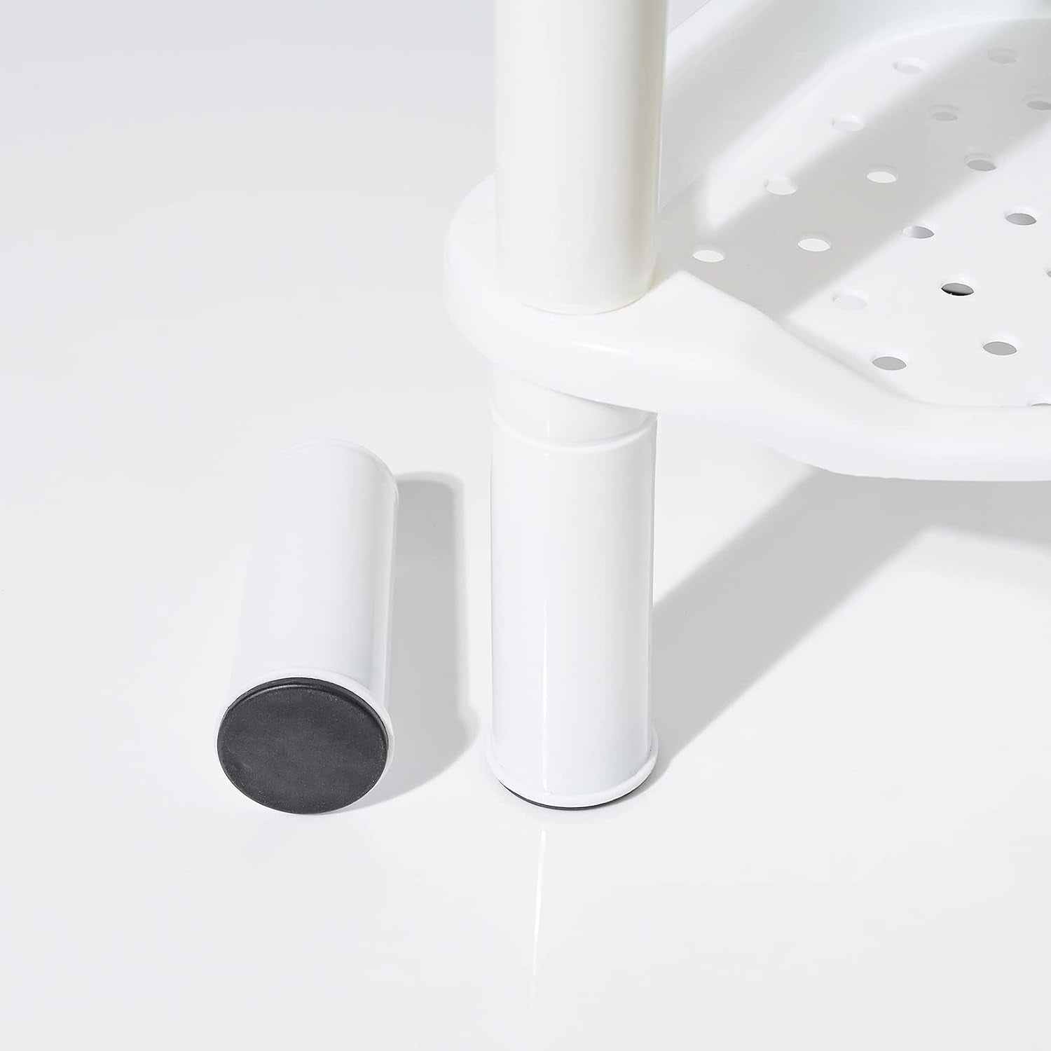 3-tier-shower-caddy-organizer-shelf-corner-13-5-x-10-x-26-inches-rustproof-plastic-shower-rack-stands-for-inside-bathroom-bathtub-shower-pan-whiteround-slot-white-3-tier