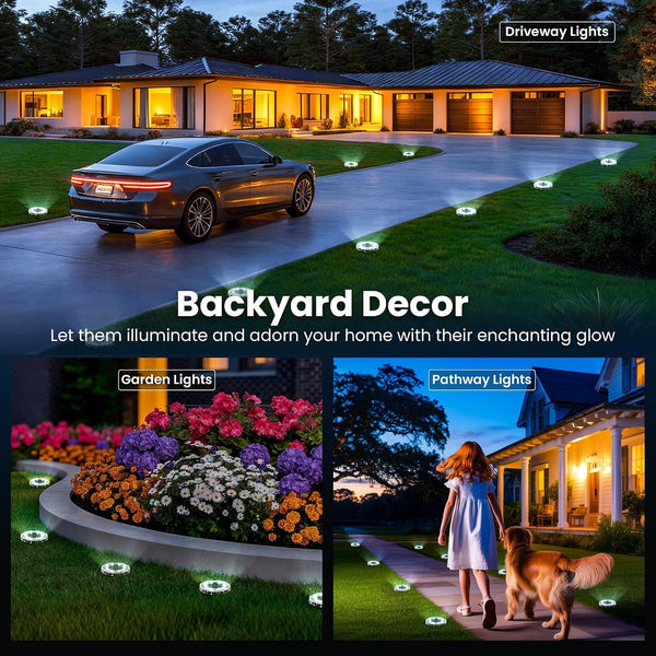 Solar Ground Lights Outdoor, Pathway Lights 20 Pack Cool White2
