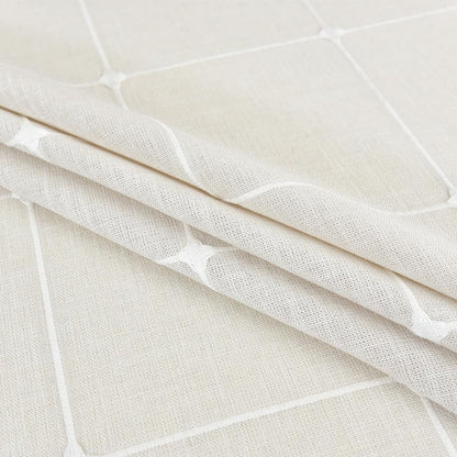 Linen Table Cloth round 60 Inch round White Tablecloth Plaid7
