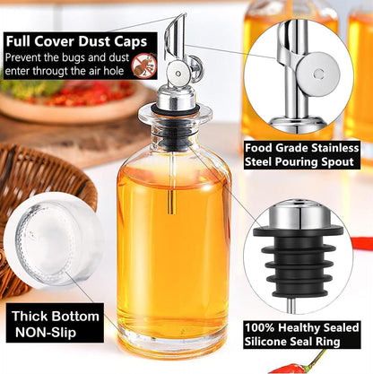 2 Pack Liquor Pour Spout, Auto Flip Olive Oil Dispenser Spout, Pour Spout for Liquor Bottles, Olive Oil Spout, Bottle Pourers for Alcohol Wine Syrup Home Bar Accessories Silver3