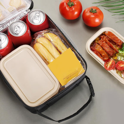 Lunch Box Lunch Bag for Men Women Insulated Lunchbox Lunch Bags for Work Picnic Travel (Black)7
