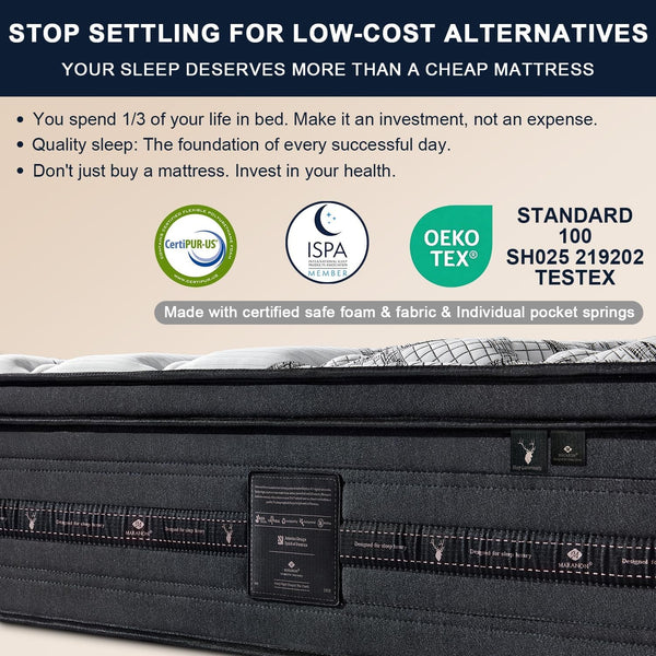 Queen Mattress 12 Inch, Hybrid Queen Size Mattress in a Box, Individually Wrapped Coils & Gel Memory Foam for Back Support, Pressure Relief & Motion Isolation, Medium Firm, 365 Nights Trial4