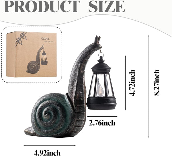 Solar Garden Snail Statue,Lawn Decor Statue for Patio, Balcony, Yard Ornament - Mothers Day Gifts for Mom Grandma Women2