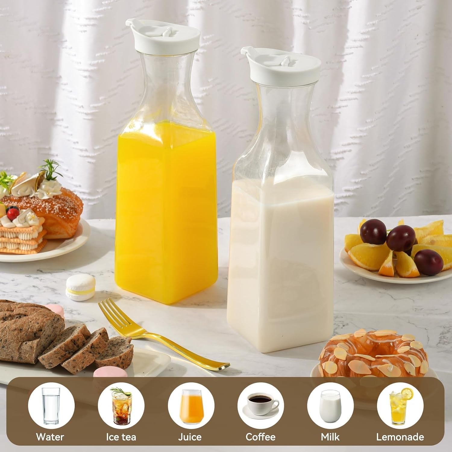 set-of-2-plastic-carafe-with-lid-50-oz-mimosa-bar-supplies-large-plastic-water-pitcher-square-base-juice-containers-for-party-milk-container-beverage-containers-for-fridge-hand-wash-only
