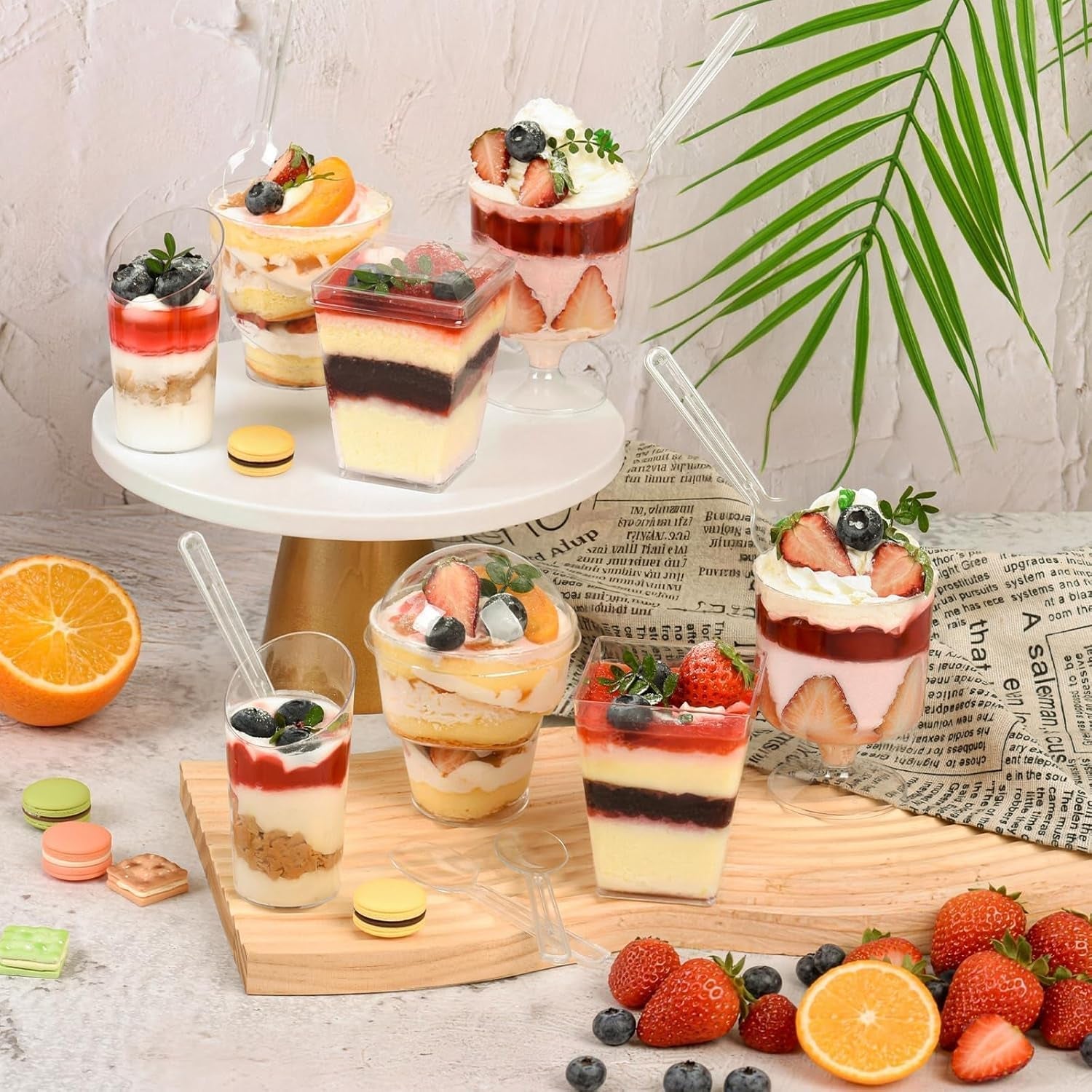 400-pack-5-oz-dessert-cups-with-lids-and-spoons-clear-plastic-parfait-yogurt-cups-mini-shooter-cups-for-parties-ice-cream-pudding-fruit-square-appetizer-containers