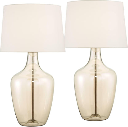 Ania 31" Table Lamps Set of 2 Large Modern Champagne Glass Jar Glam2