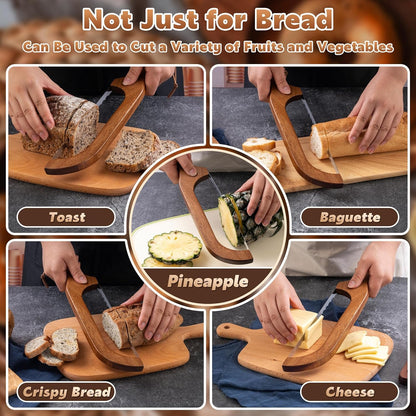 Sourdough Bread Knife for Homemade Bread Cutter, Bread Slicer for Homemade | 14.5" Bow Bread Knives, Ergonomic Grip, Easy to Cuts into Uniform Thin Slices for Cutting Sourdough Bread, Bagel,Baguette Etc7