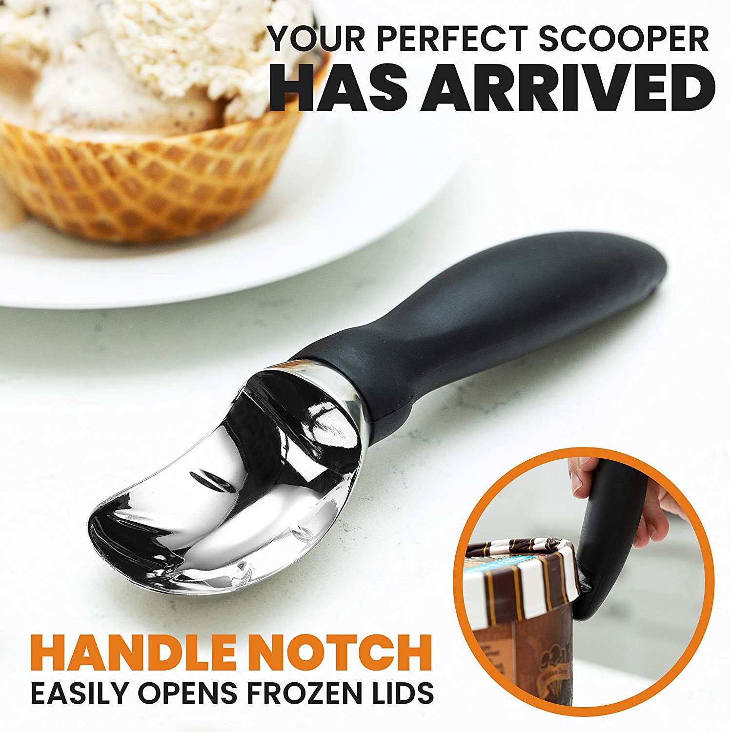 heavy-duty-metal-ice-cream-scoop-with-soft-grip-handle-black-professional-ice-cream-scooper-for-kitchen-dishwasher-safe-ice-cream-spoon-for-gelato-sorbet-cookie-dough-sundae-melon