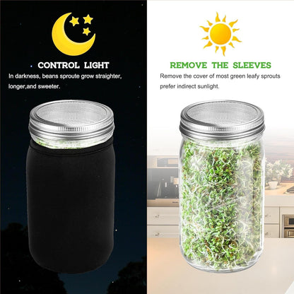 Organic Seed Sprouting Jar Kit – 2 × 32 Oz Wide-Mouth Mason Jars3