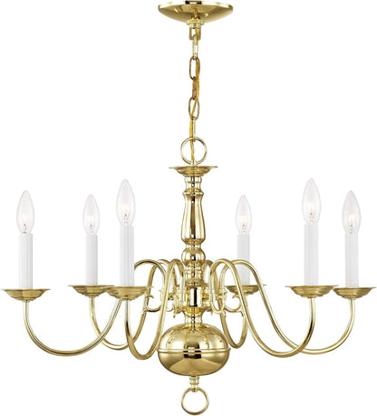 Lighting 5006-02 Williamsburgh 6-Light Chandelier, Polished Brass1