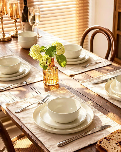 Milkyway 12-Piece Stoneware Dinnerware Set, Almond Milk5
