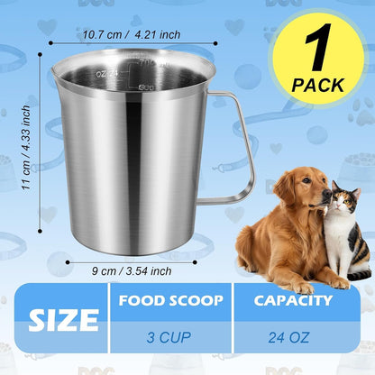3Cup Dog Food Scoop Stainless Steel Dog Food Measuring Scoop,3 Cup Scoop for Cat or Bird Foods2