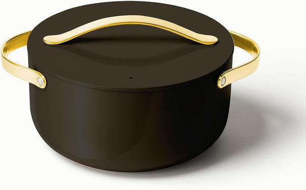 Caraway Non-Stick Ceramic Dutch Oven Pot with Lid (6.5 Qt, 10.5") | Non-Toxic, PTFE and PFOA Free, Safe and Compatible with All Stovetops (Gas, Electric and Induction), Black1
