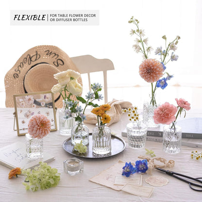 12Pcs Glass Bud Vase Set, Clear Small Flower Vases for Centerpieces4