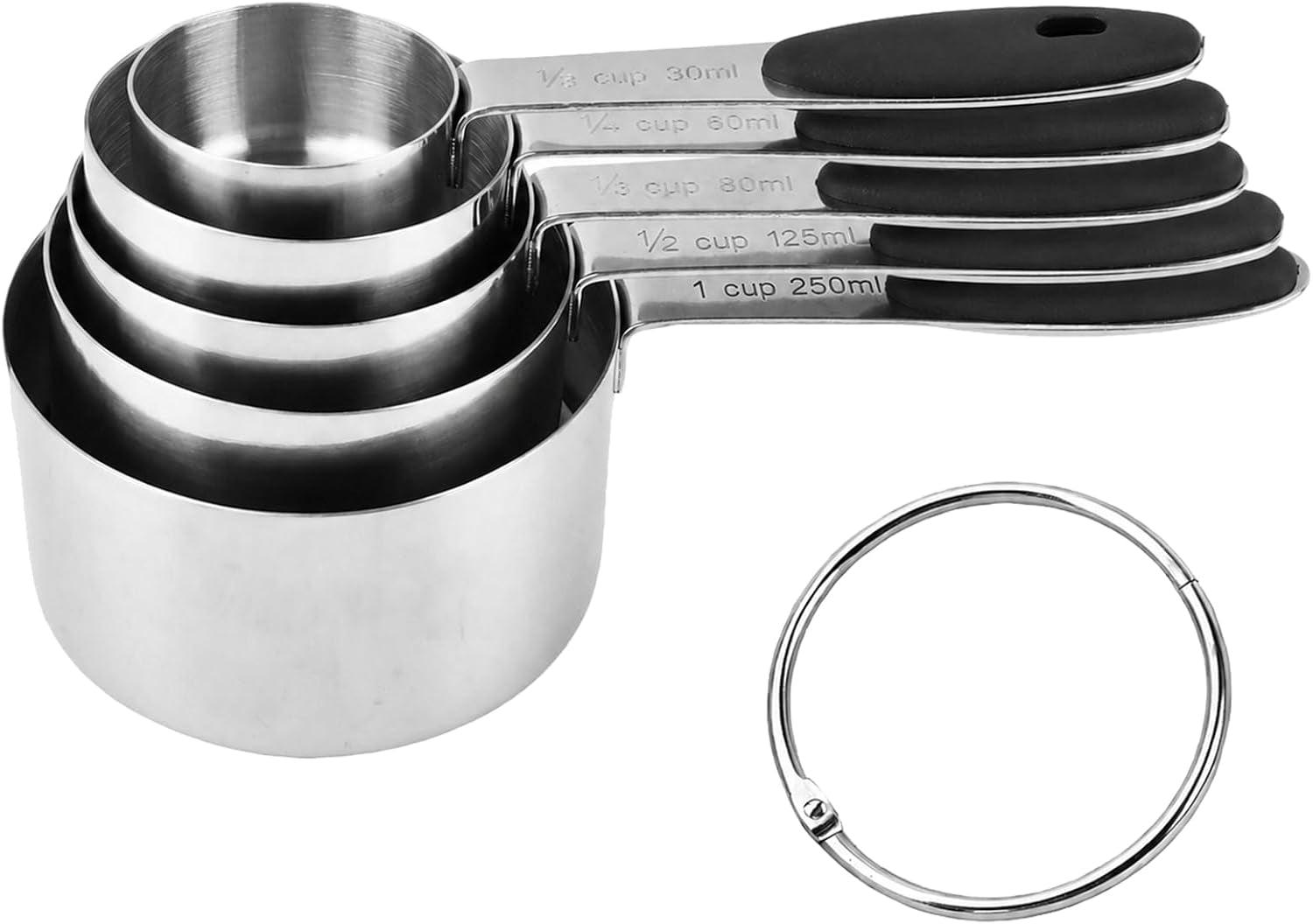 5-piece-stainless-steel-measuring-cups-with-non-slip-handles-kitchen-measuring-cups-for-dry-liquid-ingredients-cooking-baking-1-8-1-4-1-3-1-2-1-cup-black