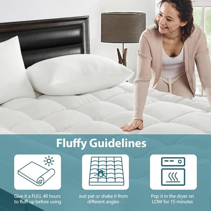 Twin XL Mattress Topper - Soft Cooling Mattress Pad for College Dorm Room Essentials - Extra Thick Long Protector Cover for Back Pain, Single Bed Topper Pillow Top with 8''-21'' Deep Pocket5