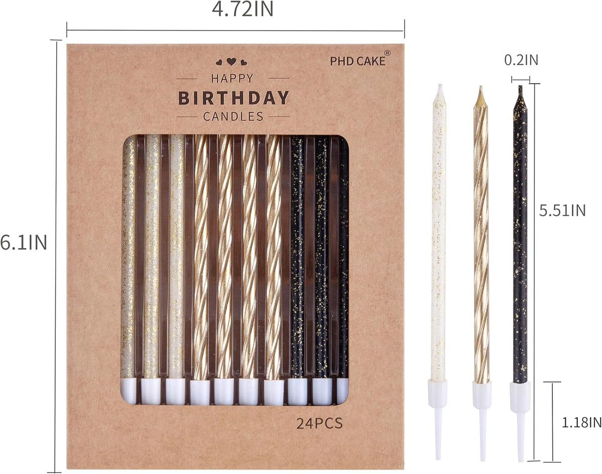 gold-black-white-long-thin-birthday-candles-cake-candles-birthday-parties-wedding-decorations-party-candles