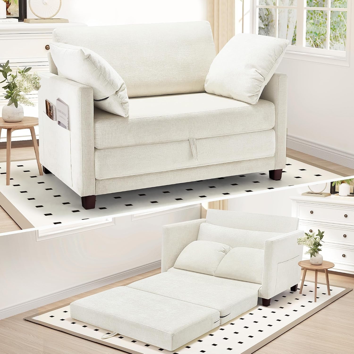 51-convertible-sofa-bed-2-in1-folding-sofa-bed-loveseat-sleeper-sofa-for-small-spaces-fold-out-floor-couch-with-2-pillows-for-apartment-living-room-guest-room-beige-chenille-fabric