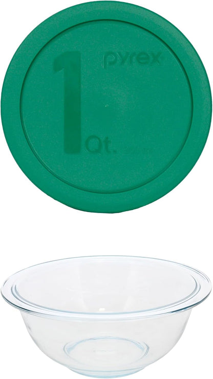 322 1-Quart Glass Mixing Bowl with 322-PC Green Lid - Made in USA1