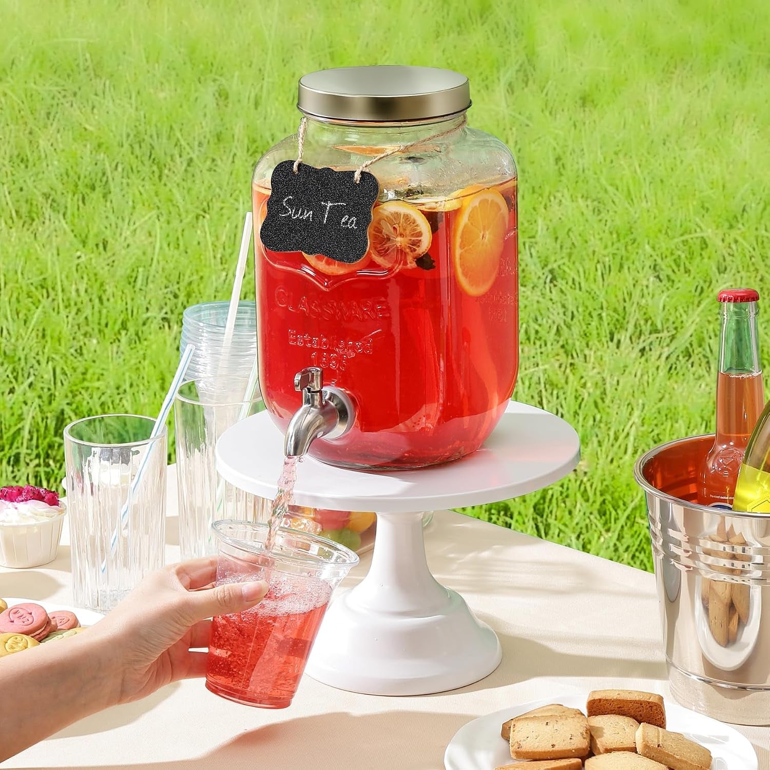 1-gallon-drink-dispenser-with-spigot-18-8-stainless-steel-airtight-leakproof-glass-sun-tea-jar-with-anti-rust-lids-beverage-dispenser-for-parties-laundry-detergent-holder