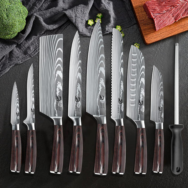 Chef Knife Sets with Roll Bag, 9 Pieces Professional Knife Set8