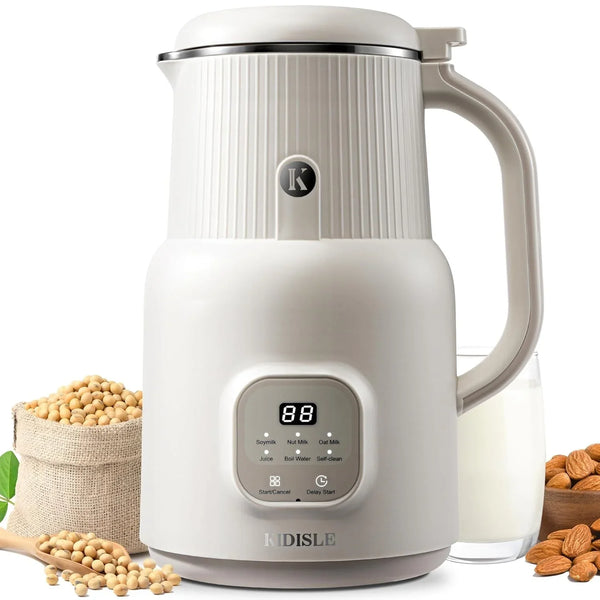 Automatic Nut Milk Maker, 20Oz Homemade Almond, Oat, Coconut, Soy, Plant Based Milks and Non-Dairy Beverages with Delay Start/Keep Warm/Self-Cleaning/Boil Water, White | Homemade Soy & Coconut Milk, Self-Clean Saves Cleanup, 304 Stainless, No Plastic Taste, Delay Start & Keep Warm, Morning Prep1
