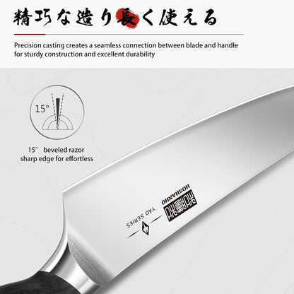 8PCS Knife Set, Razor Sharp Japanese Kitchen Knife Set with Block | High Carbon Powder Steel Knife Block Set, Professional Chef Knives Set with Scissors, Ergonomic Pakkawood Handle, Gifts3