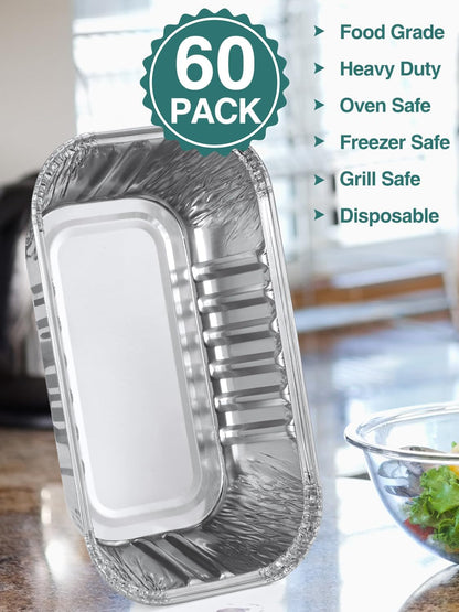 60 Pack 6X3.5X2 Disposable Aluminum Loaf Pans with Lids Small-Aluminum-Foil-Pans-Tin-Foil-Baking-Pans-Tin-Trays-Food-Containers-For-Baking-Cakes-Bread-Meat-Loaves3