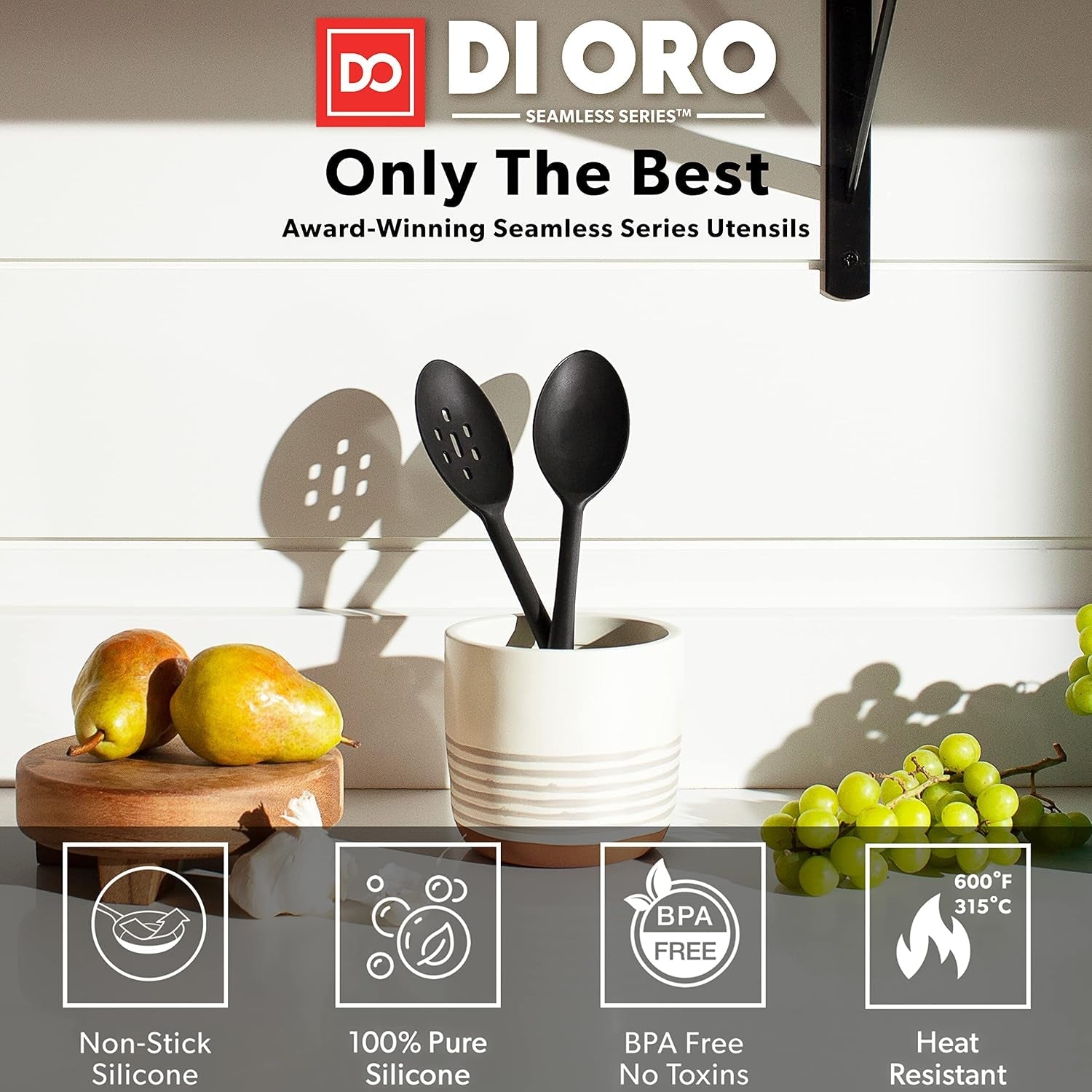 di-oro-silicone-cooking-spoons-solid-slotted-set-2-pc-black