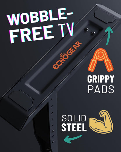 Universal TV Stand - Fits 49” to 77” Tvs up to 100Lbs - Adjustable Height & Wobble-Free Design - Flat Base Compatible with Soundbars5
