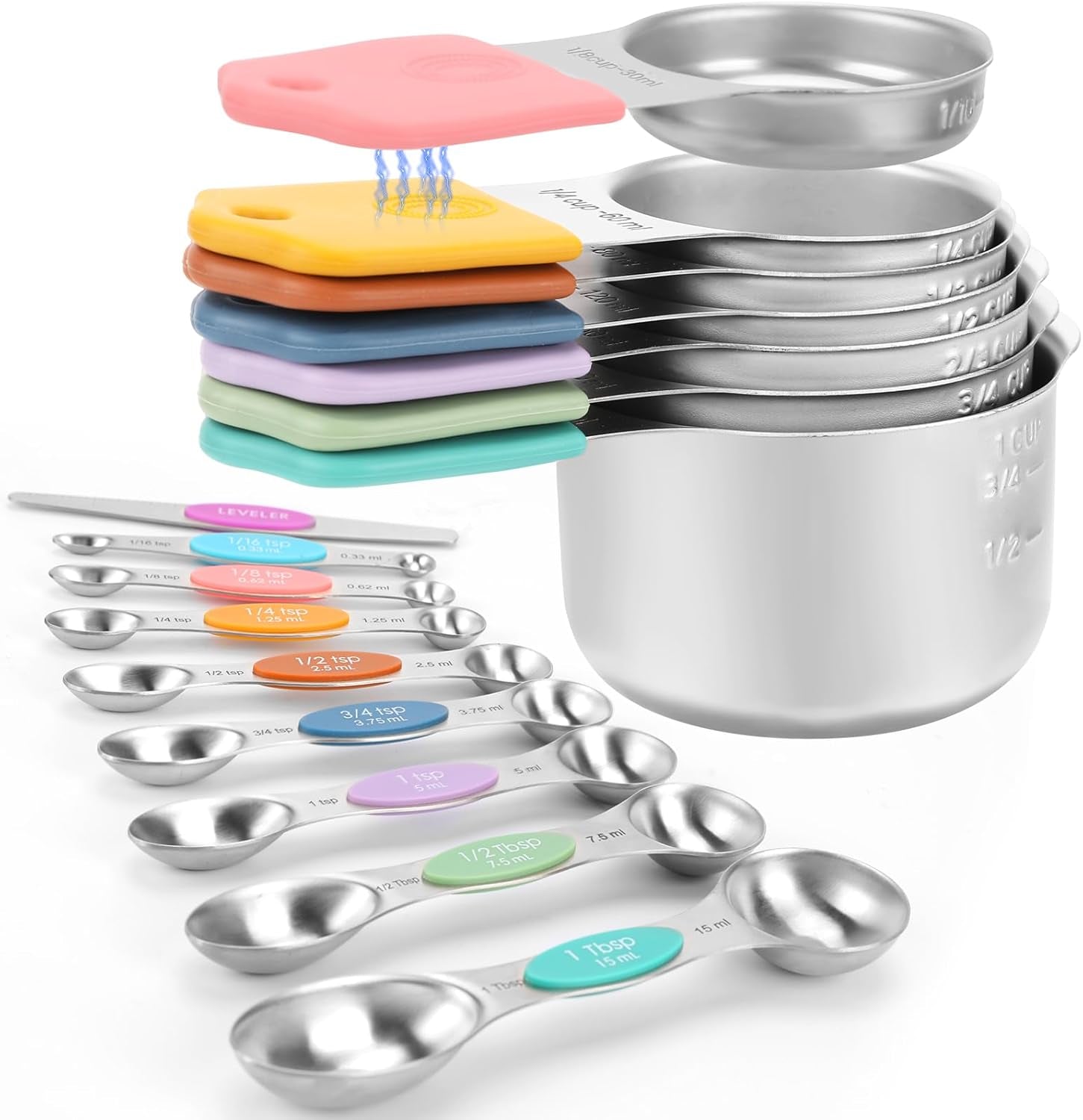 magnetic-measuring-cups-and-spoons-set-heavy-duty-304-stainless-steel-double-measurement-markings-bpa-free-set-of-16-with-leveler-for-measuring-dry-and-liquid-ingredientscolors