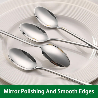 7.5 Inches Stainless Steel Iced Tea Spoons,Set of 8 Long Stirring Spoons for Coffee,Cocktail,Ice Cream,Long Handle Iced Teaspoons,Latte Spoons for Mixing3