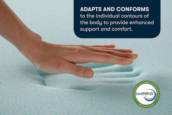 Thermagel Cooling, Pressure-Relieving Memory Foam Mattress Topper, 3 Inch, Full,Blue3