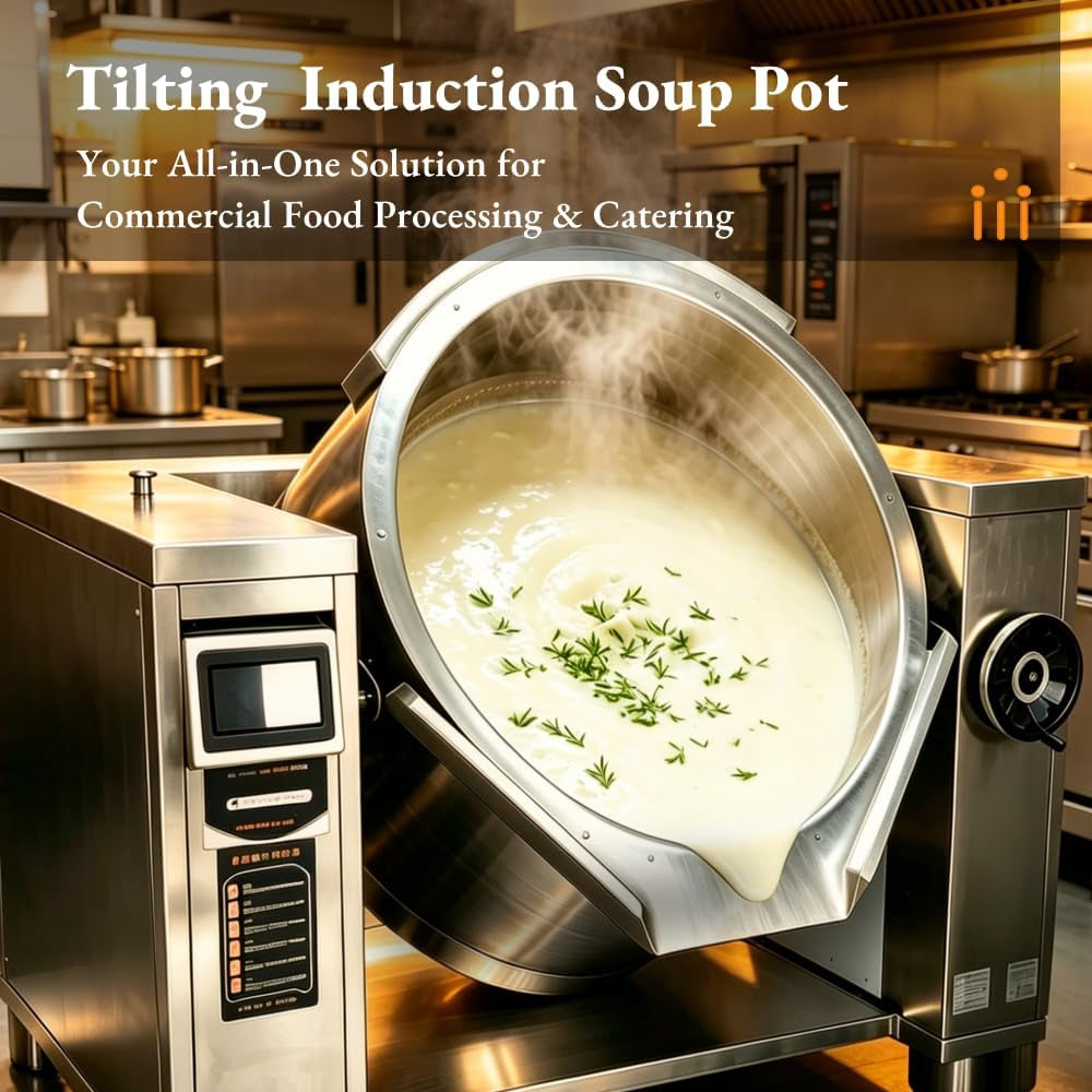 200l-commercial-tilting-induction-skillet-25kw-high-power-stir-fry-wok-800mm-diameter-420mm-depth-full-stainless-steel-cast-iron-heavy-duty-for-restaurant-central-kitchen-food-processing