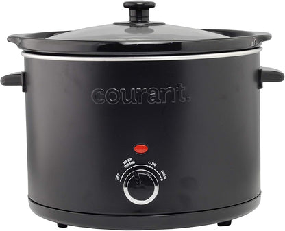 Slow Cooker 5.5 Quart Crock, with Easy Cooking Options, Dishwasher Safe Pot and Glass Lid, Matte Black1
