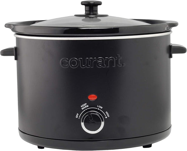 Slow Cooker 5.5 Quart Crock, with Easy Cooking Options, Dishwasher Safe Pot and Glass Lid, Matte Black1