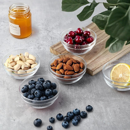 3.5In 4Oz Small Glass Bowls, Mini Glass Containers, Ramekins, Prep, Pinch Bowl, Stackable Condiment Containers, for Prep, Dips, Nuts, Snacks, Candy Meal Prep Bowls, Dessert Bowls5