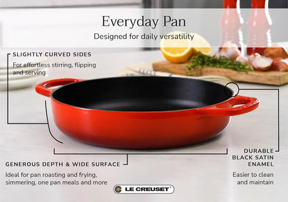Le Creuset Enameled Cast Iron Signature Everyday Pan, 11", Cerise4