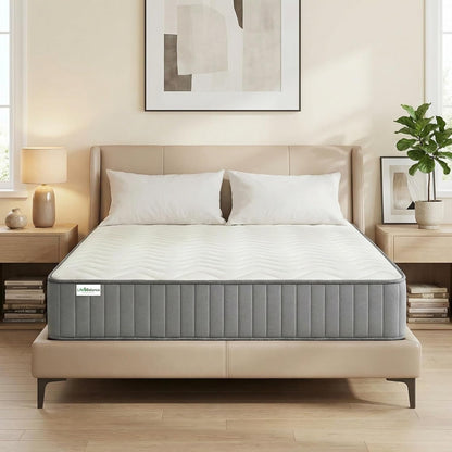 Serene 12 Inch Queen Hybrid Mattress, Premium Cooling Gel Memory Foam & Pocketed Coils for Spine Alignment & Pressure Relief, Medium Firm Feel, Fiberglass-Free, Certipur-Us Certified, Made in USA1