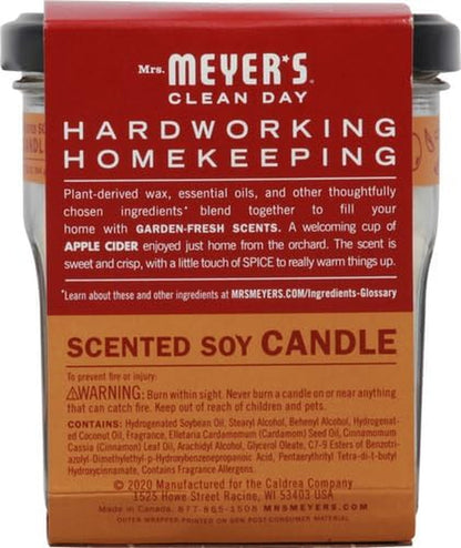 MRS. MEYER'S CLEAN DAY, Scented Soy Aromatherapy Candle, 35 Hour Burn Time, Made with Soy Wax and Essential Oils, Apple Cider, 7.2 Ounce3
