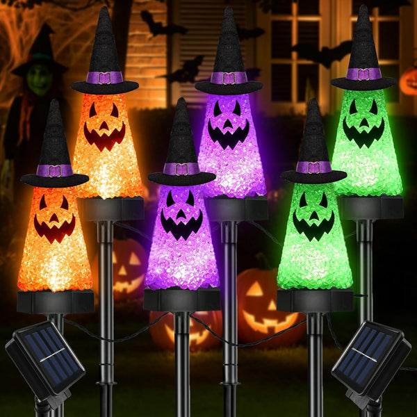 6 Pack Halloween Decorations Outdoor, Solar Ghost Pathway Lights Waterproof1