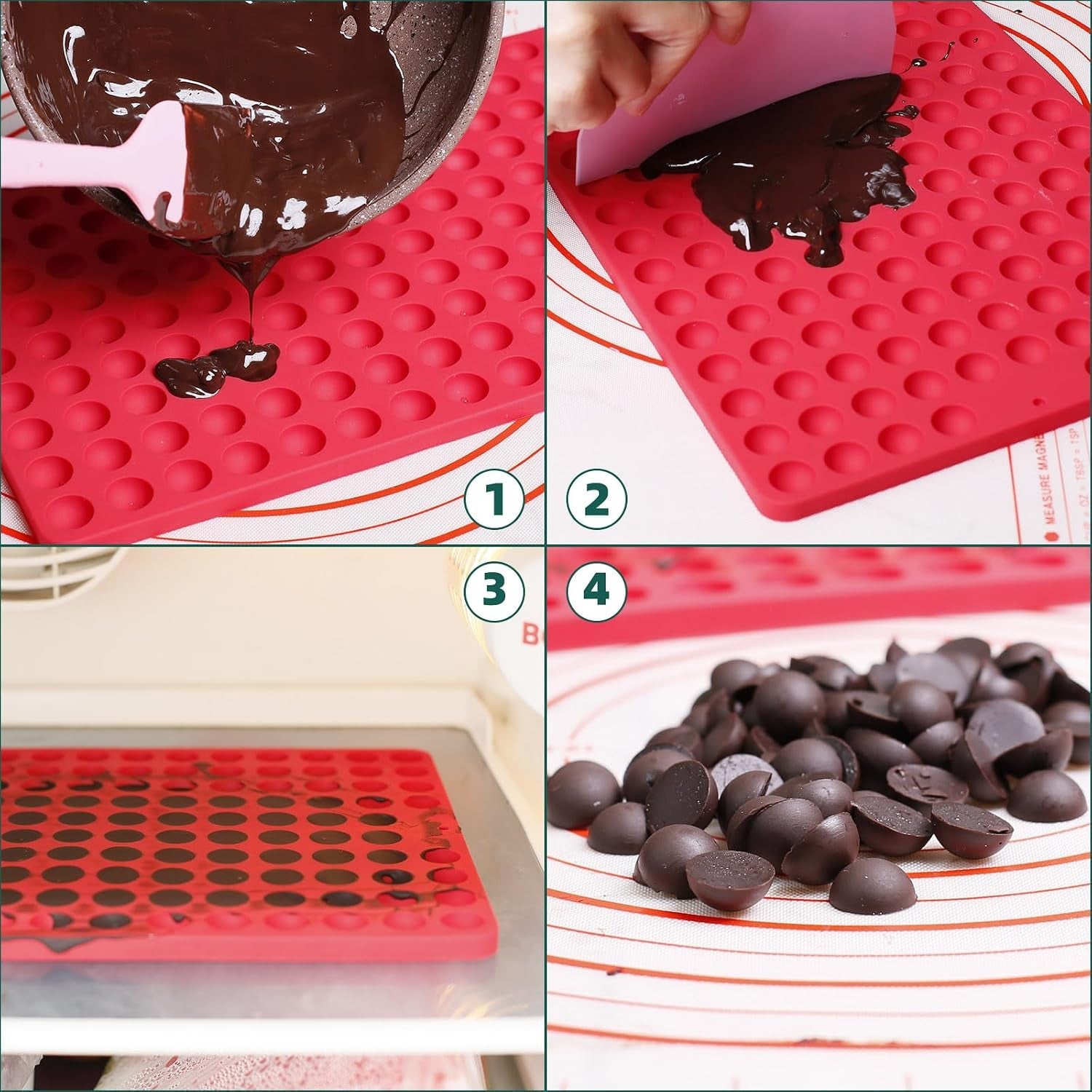 mini-round-silicone-molds-148-cavities-semi-sphere-chocolate-candy-mold-for-baking-and-freezing-chocolate-chip-gumdrop-cookie-dog-treat-cake-decor-fruit-snack-with-a-scraper