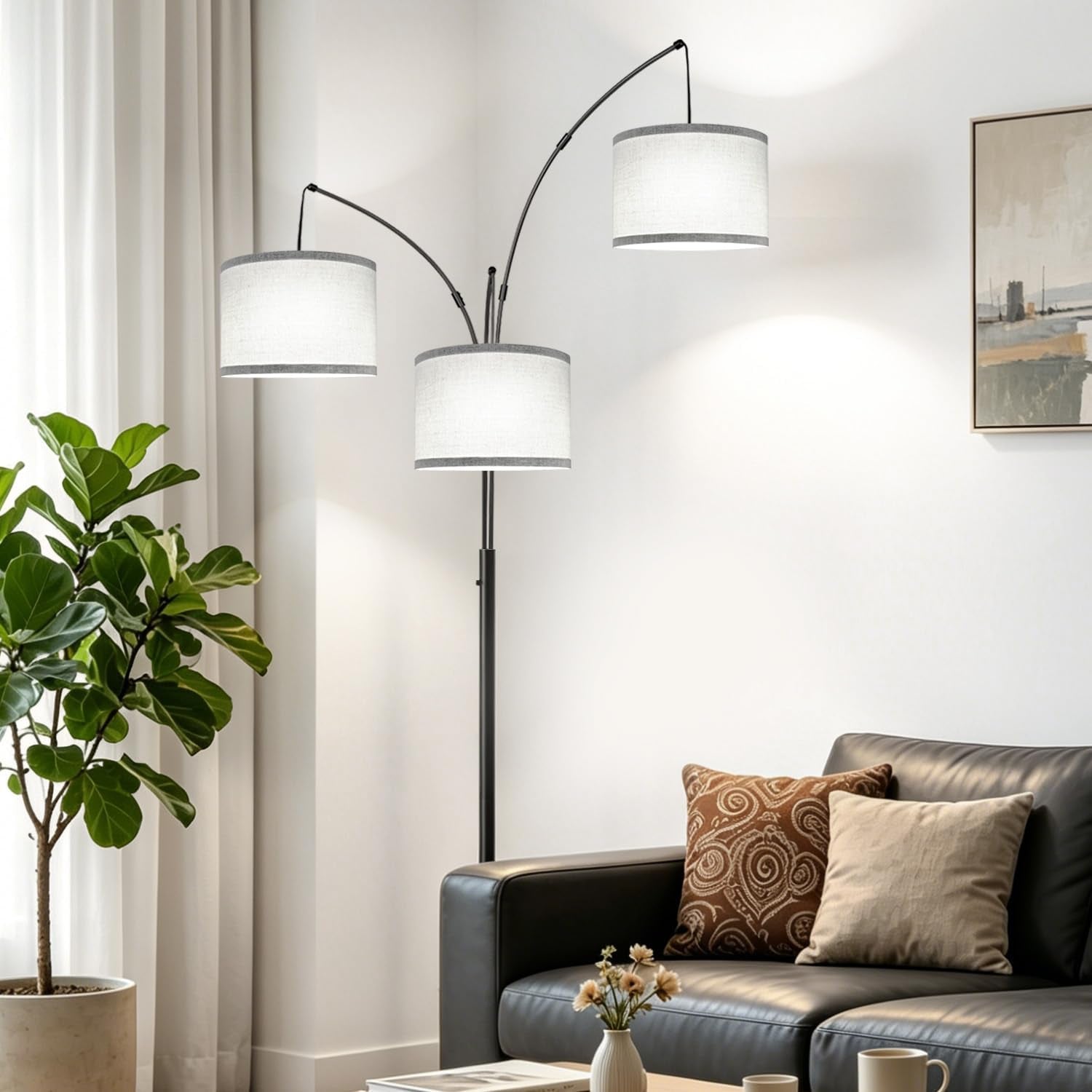 dimmable-floor-lamp-3-lights-black-arc-floor-lamp-modern-tall-standing-tree-lamp-with-grey-linen-shades-heavy-base-3000lm-led-bulbs-bright-lighting-for-living-room-bedroom-office-reading